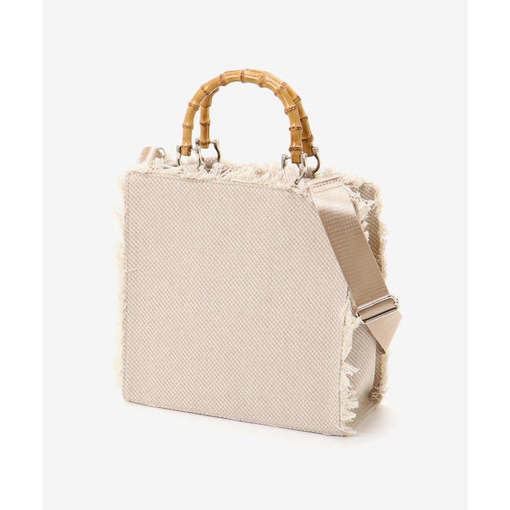 アイボリー柄 | バンブーハンドルフリンジバッグ | MAJESTIC LEGON 