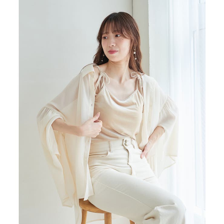 カップ付きベロアキャミソール[品番：CTYW0003538]｜MAJESTIC LEGON