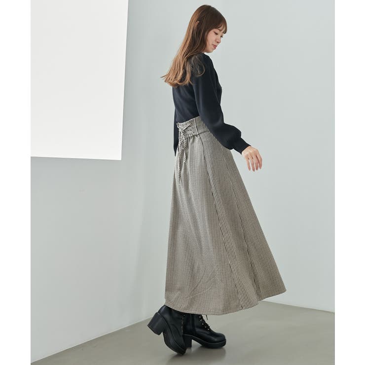 【タグ付】CHIGNON レース ティアード フレアスカート 黒　ブラック JU5602EW05410_fw_thumbM.jpg