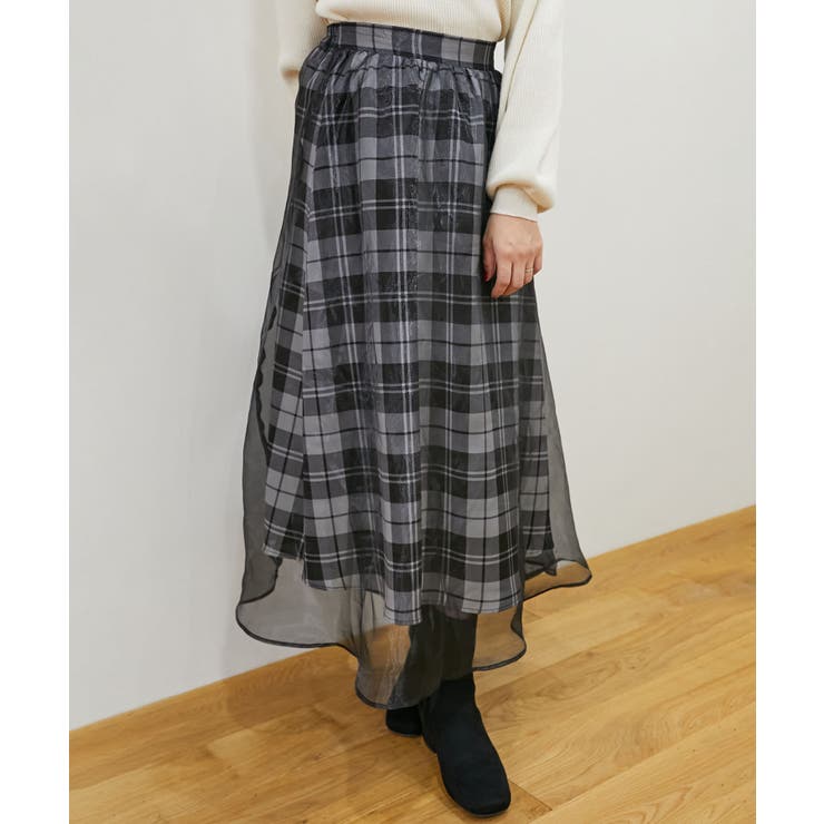 ブラック柄 | シャイニーレイヤードスカート | MAJESTIC LEGON 