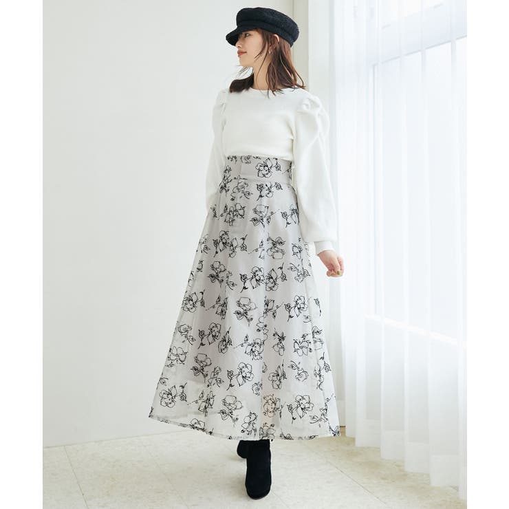 アイボリーフレアスカートと帽子セット 予約】【2026年3月上旬頃配送】ミカドサテンフレアスカート(アイボリー