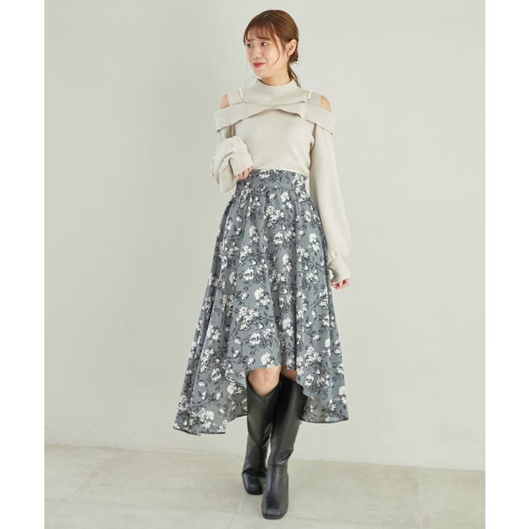 ミドル丈アシメフレアスカート[品番：CTYW0003727]｜MAJESTIC LEGON