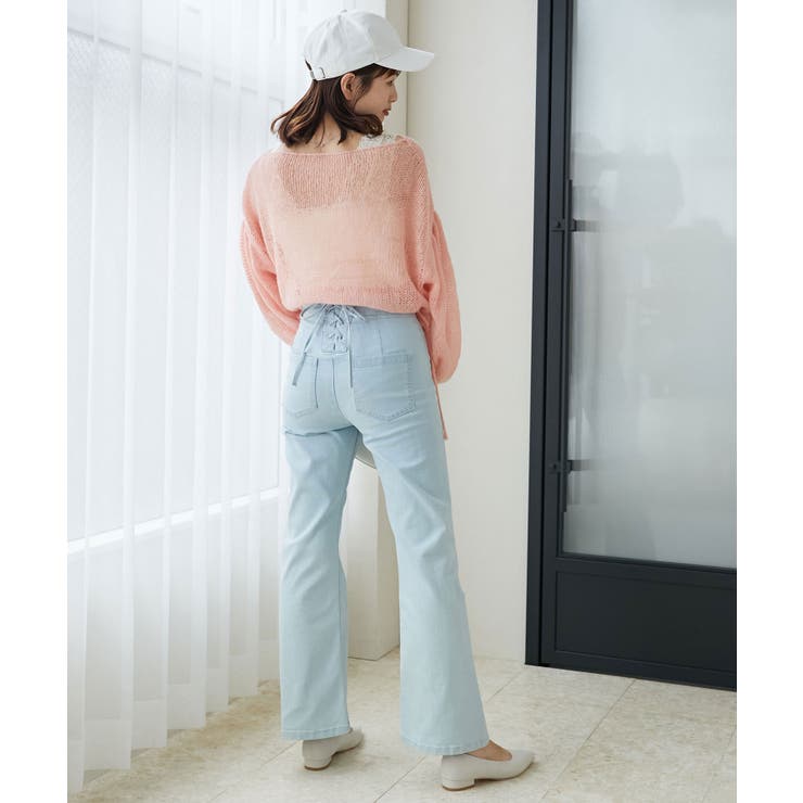 サックス | 美脚フレアデニムパンツ | MAJESTIC LEGON 