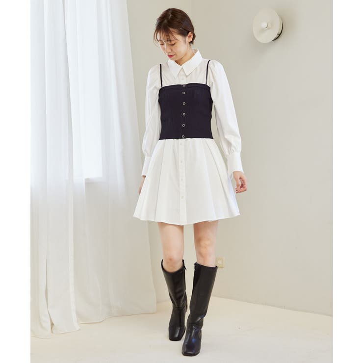 ビスチェセットミニシャツワンピース[品番：CTYW0003588