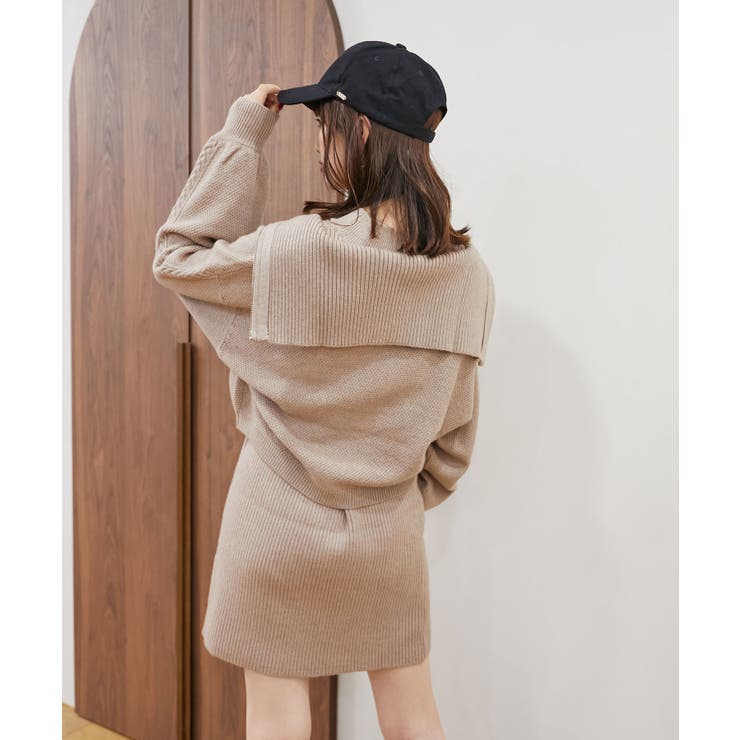 レザレクション　ニットアウター LAKOLE（ラコレ） ブルゾン アウター 襟付きZIPニットブルゾン