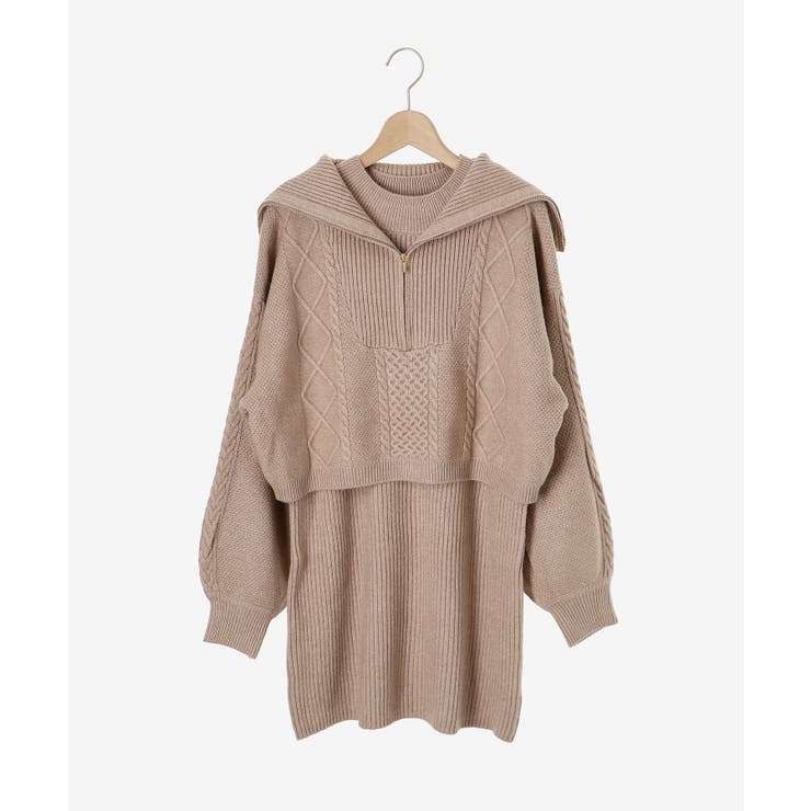 〇ハーフZIPニットセットワンピ[品番：CTYW0003662]｜MAJESTIC LEGON