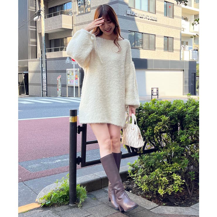 【takaotoko】PINUE ミニニットワンピース（CREAM） ミニニットワンピース（BLACK） - PINUE