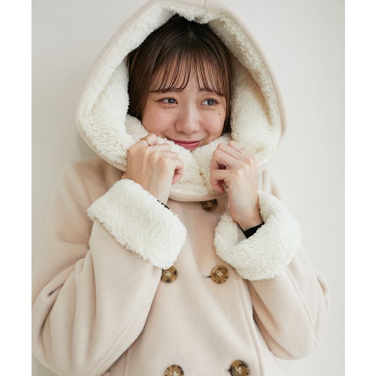 アイボリー | フードボアコート | MAJESTIC LEGON 