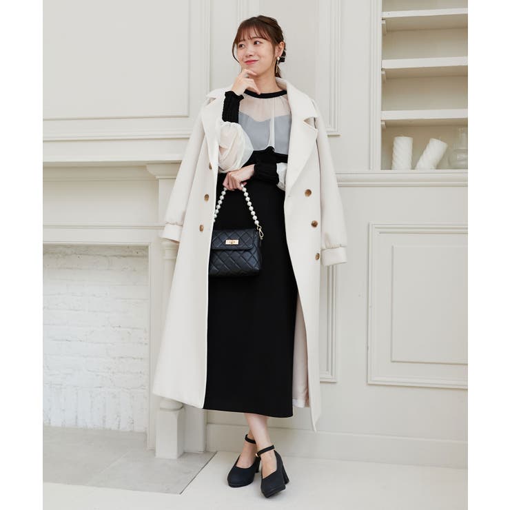 アイボリー | バックデザインチェスターコート | MAJESTIC LEGON 