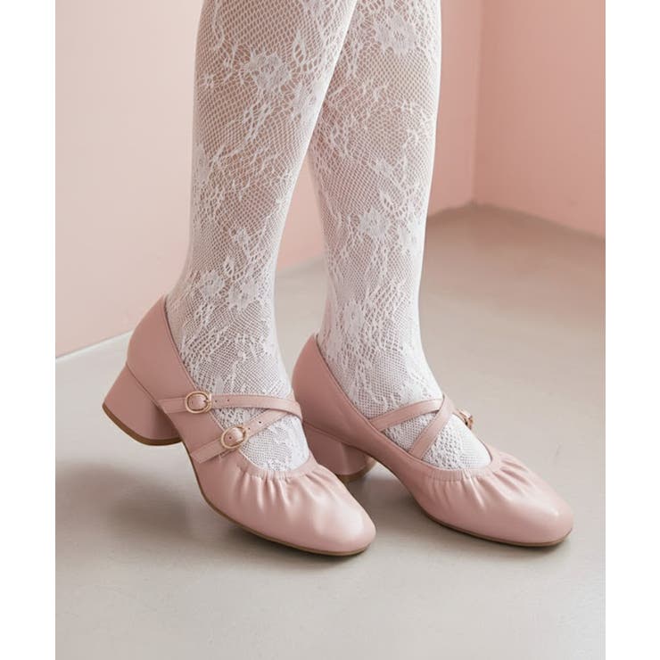ピンク | レディギャザーストラップパンプス | MAJESTIC LEGON 