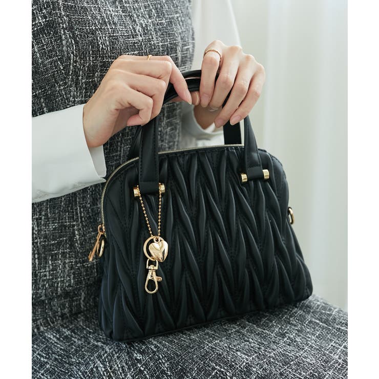 ブラック | チャームセットキルティングバッグ | MAJESTIC LEGON 