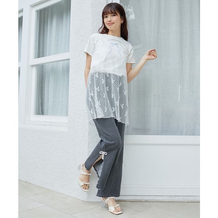 リボンモチーフTシャツ | MAJESTIC LEGON  | 詳細画像20 