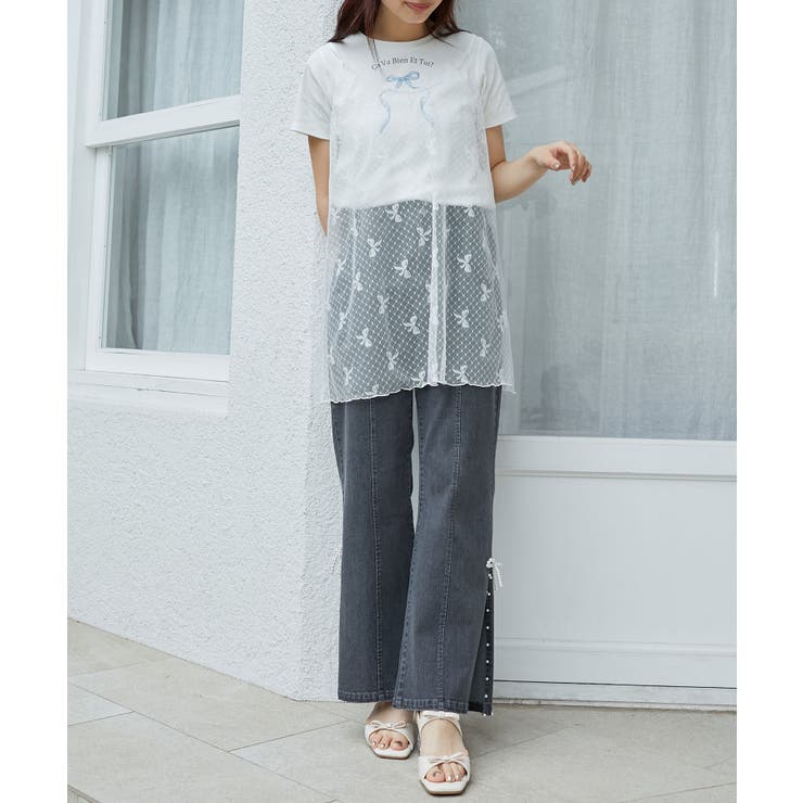 リボンモチーフTシャツ | MAJESTIC LEGON  | 詳細画像21 