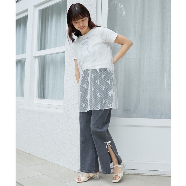 リボンモチーフTシャツ | MAJESTIC LEGON  | 詳細画像22 