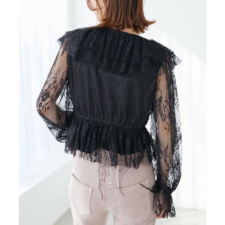 フロントリボンレースブラウス[品番：CTYW0003874]｜MAJESTIC LEGON