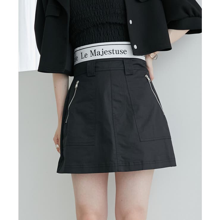 ブラック | ウエストロゴカーゴミニスカパン | MAJESTIC LEGON 