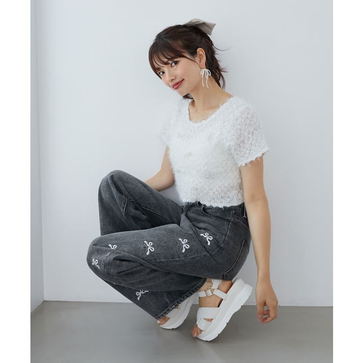 リボンビジューデニムパンツ | MAJESTIC LEGON  | 詳細画像23 