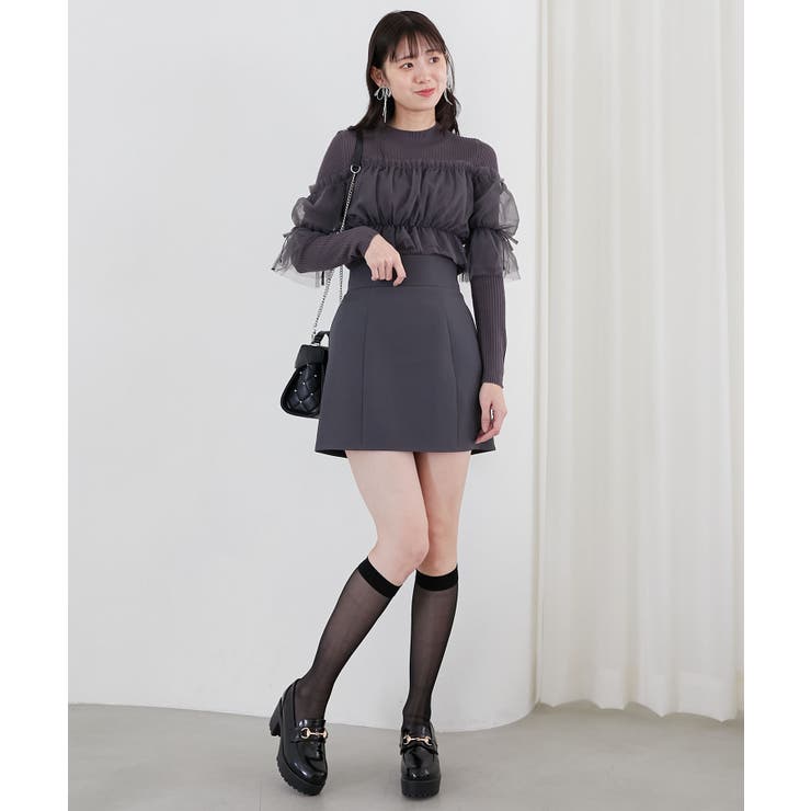 ハイウエストプレーンミニスカート | MAJESTIC LEGON  | 詳細画像2 