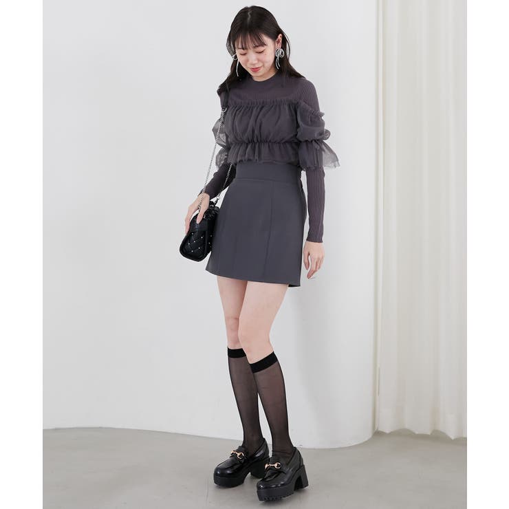 ハイウエストプレーンミニスカート | MAJESTIC LEGON  | 詳細画像3 