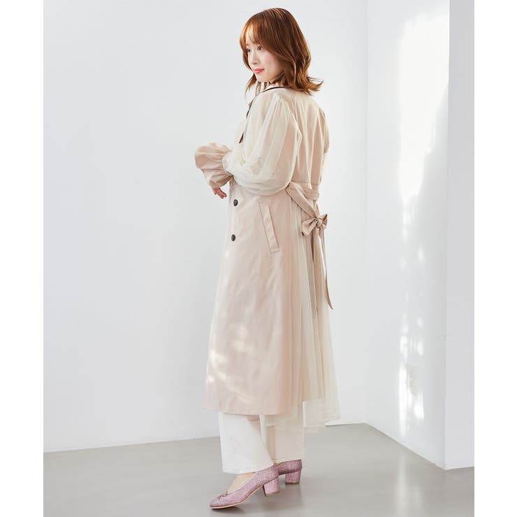 チュールレイヤードトレンチコート | MAJESTIC LEGON  | 詳細画像13 