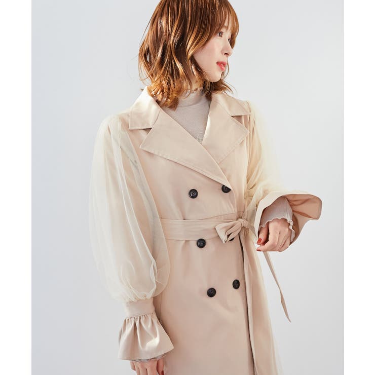 チュールレイヤードトレンチコート | MAJESTIC LEGON  | 詳細画像16 