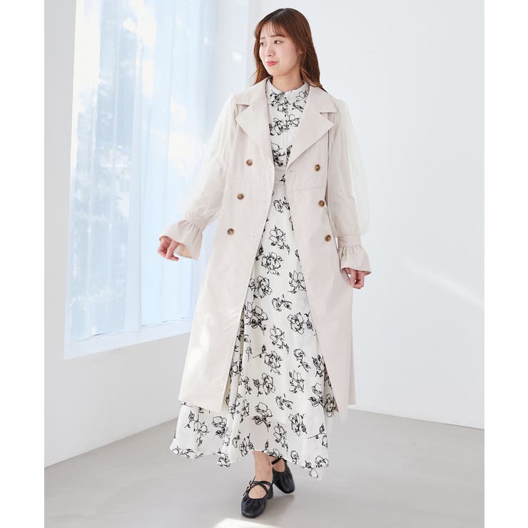 チュールレイヤードトレンチコート | MAJESTIC LEGON  | 詳細画像2 