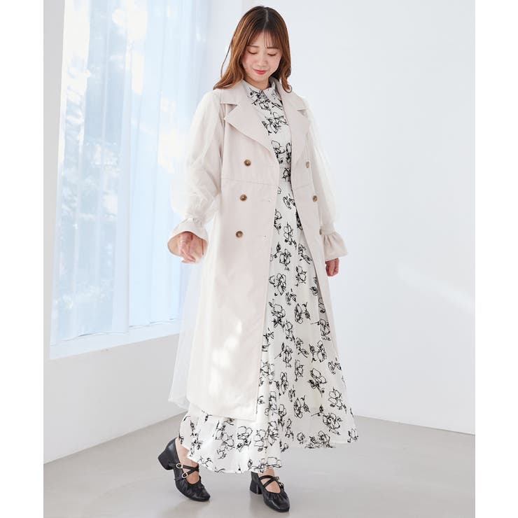 チュールレイヤードトレンチコート | MAJESTIC LEGON  | 詳細画像3 