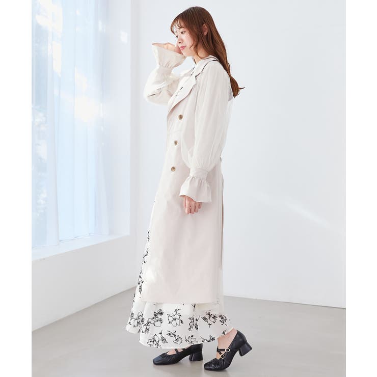 チュールレイヤードトレンチコート | MAJESTIC LEGON  | 詳細画像4 