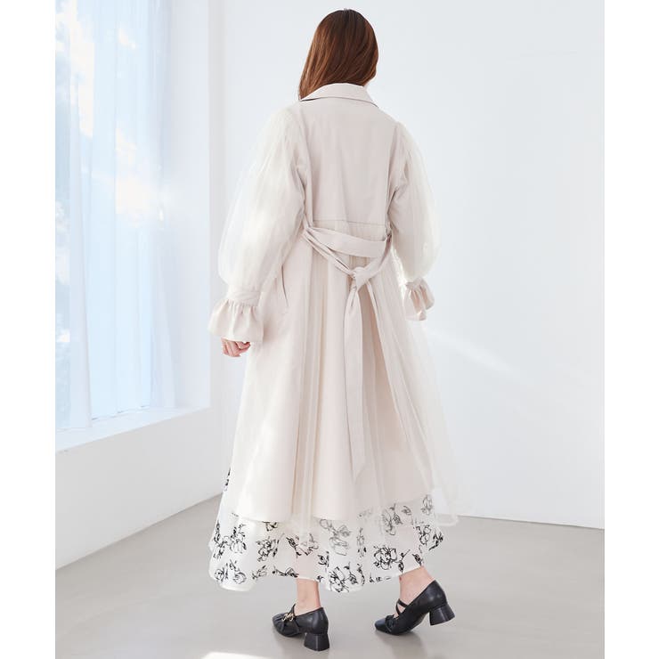 チュールレイヤードトレンチコート | MAJESTIC LEGON  | 詳細画像5 