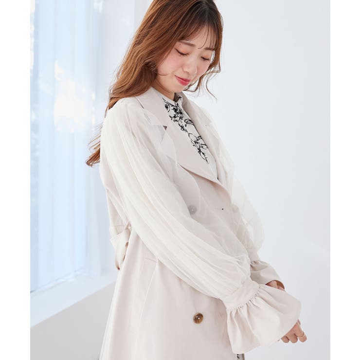 チュールレイヤードトレンチコート | MAJESTIC LEGON  | 詳細画像7 