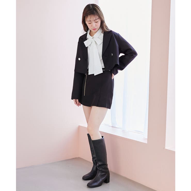 リボンディティールショートジャケット[品番：CTYW0003866]｜MAJESTIC