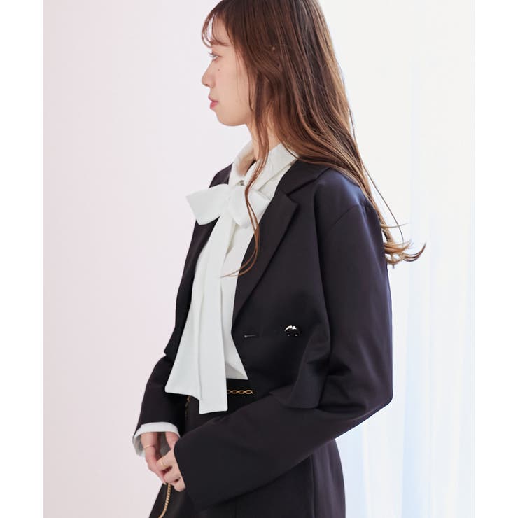 リボンディティールショートジャケット[品番：CTYW0003866]｜MAJESTIC