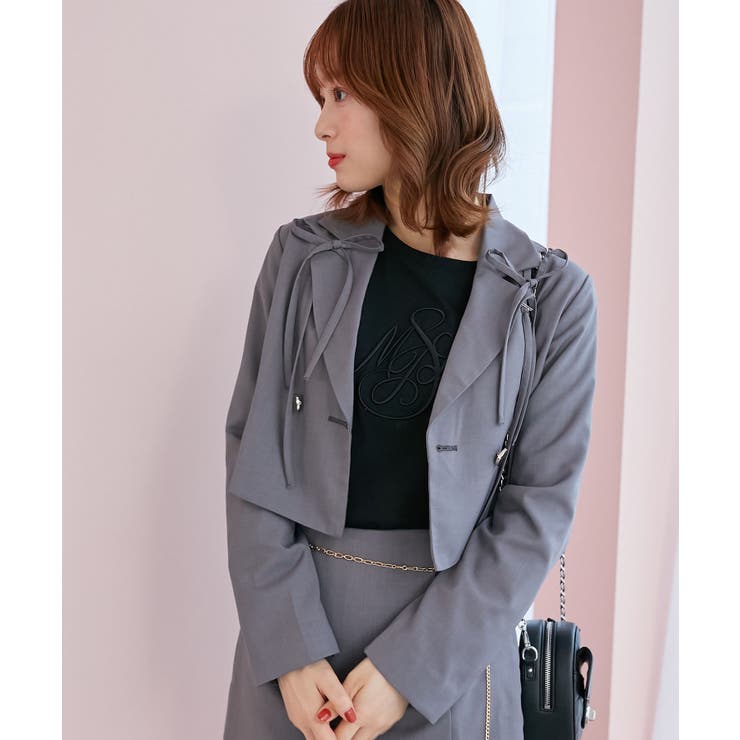 リボンディティールショートジャケット[品番：CTYW0003866]｜MAJESTIC