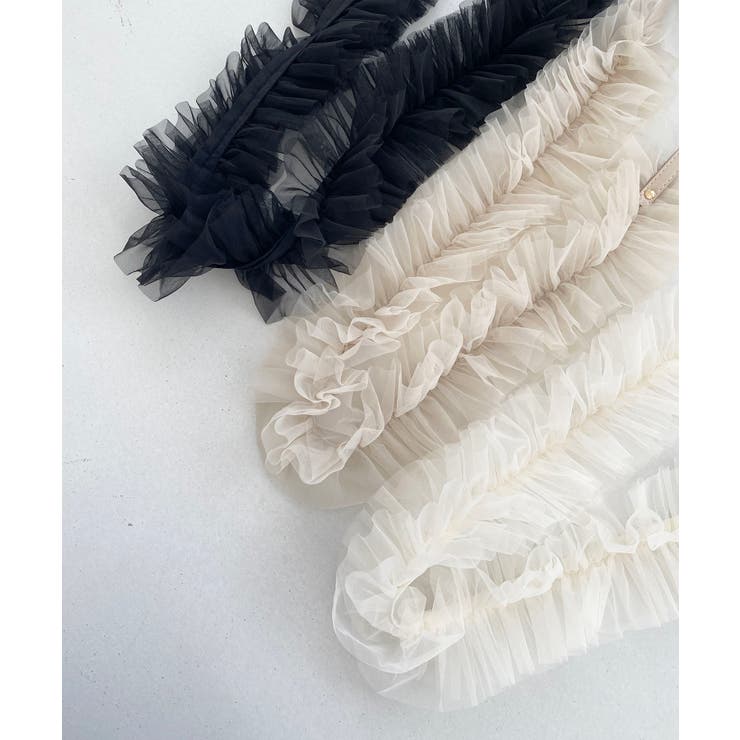 グレージュ | チュールフリルショルダー | MAJESTIC LEGON 