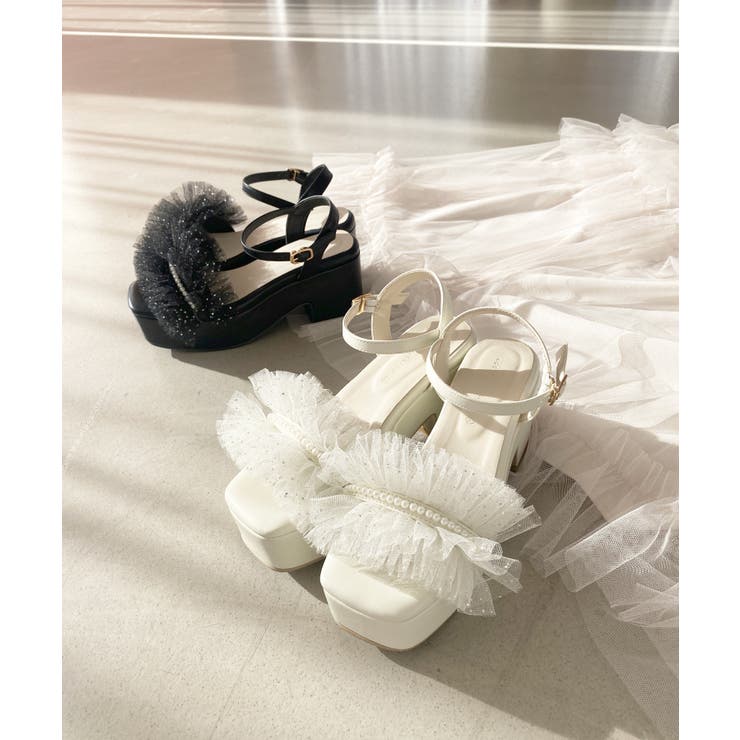 チュール×パール厚底サンダル | MAJESTIC LEGON  | 詳細画像11 