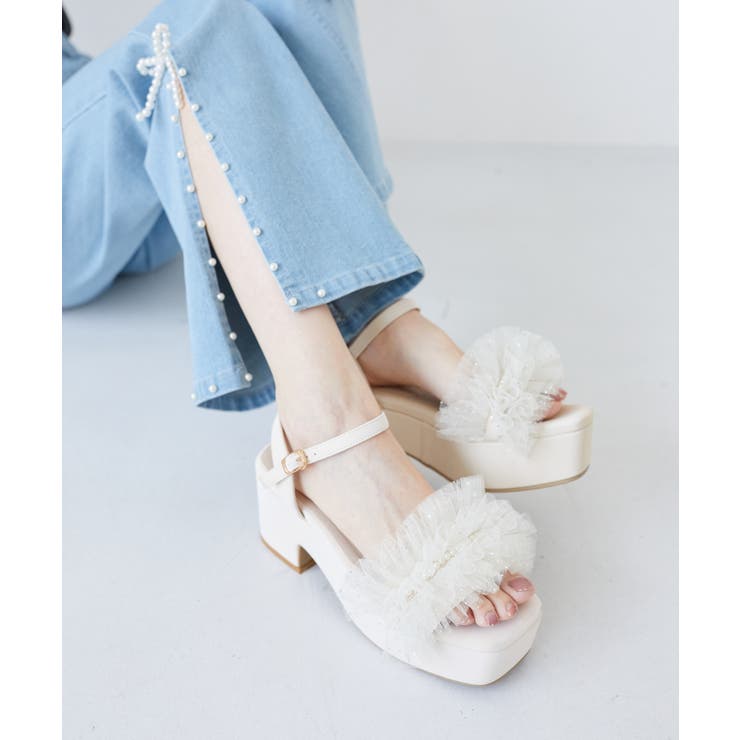 チュール×パール厚底サンダル | MAJESTIC LEGON  | 詳細画像4 