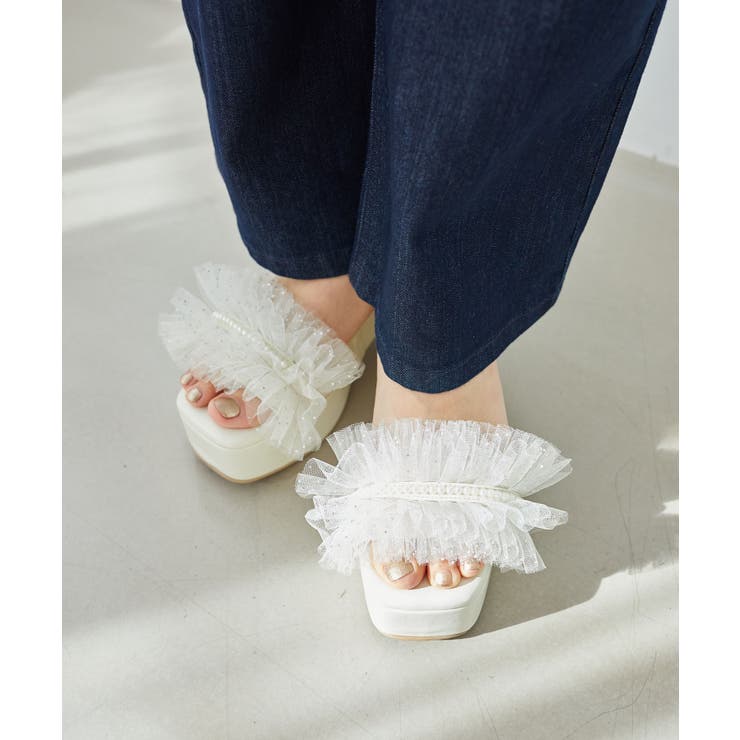 チュール×パール厚底サンダル | MAJESTIC LEGON  | 詳細画像5 