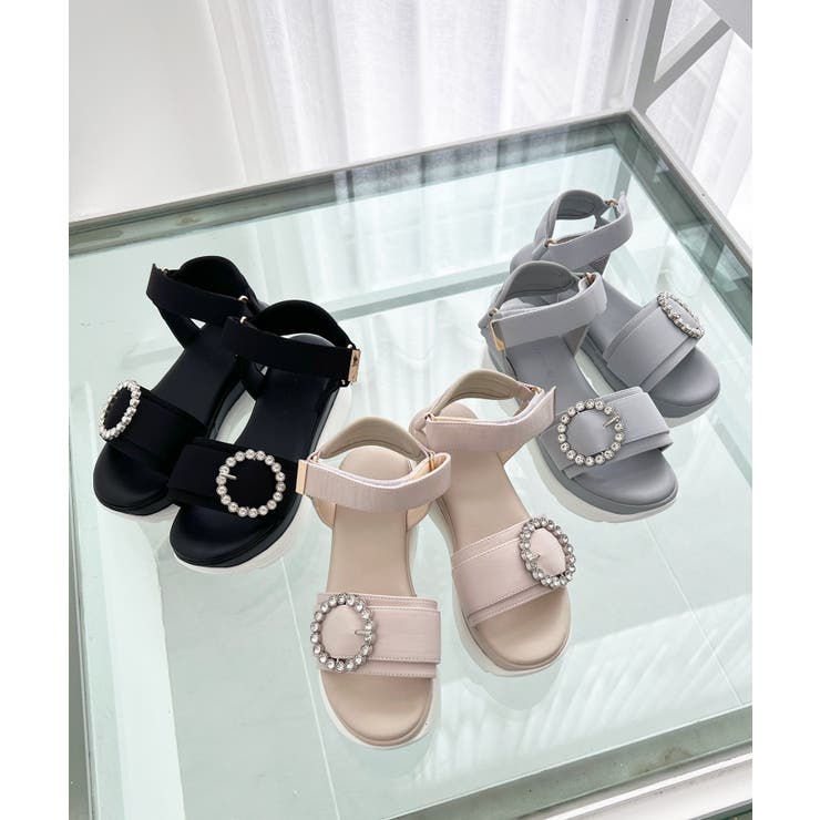 グレー | ビジューバックルスポサン | MAJESTIC LEGON 