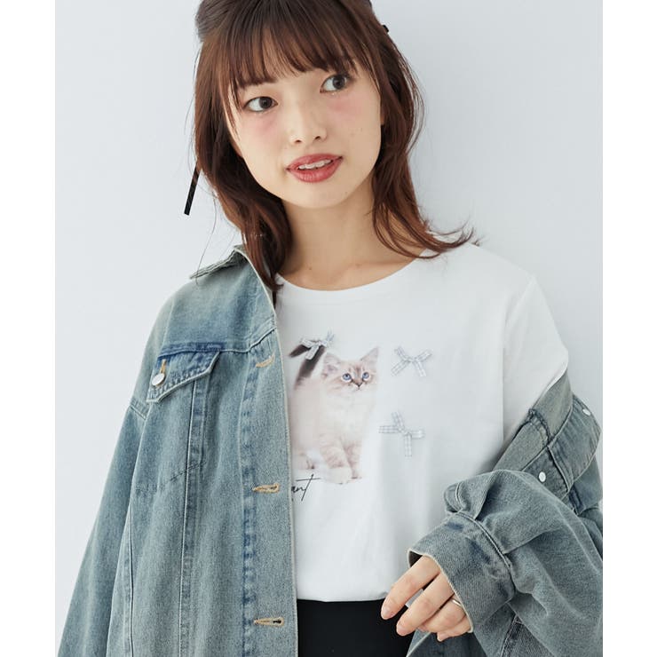 プチリボンネコＴシャツ | MAJESTIC LEGON  | 詳細画像4 