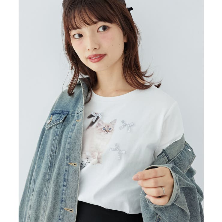 プチリボンネコＴシャツ | MAJESTIC LEGON  | 詳細画像5 