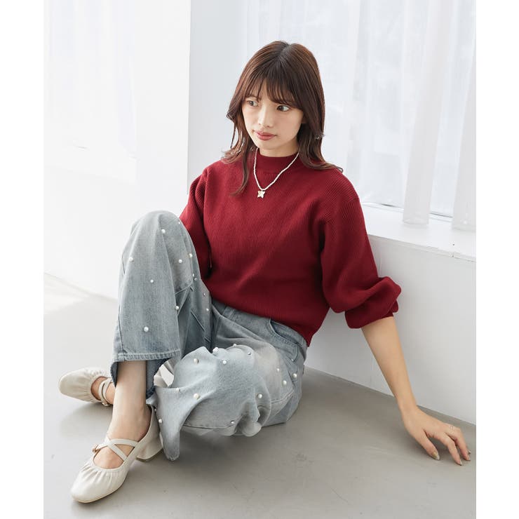 ボルドー | ボリュームスリーブニット | MAJESTIC LEGON 