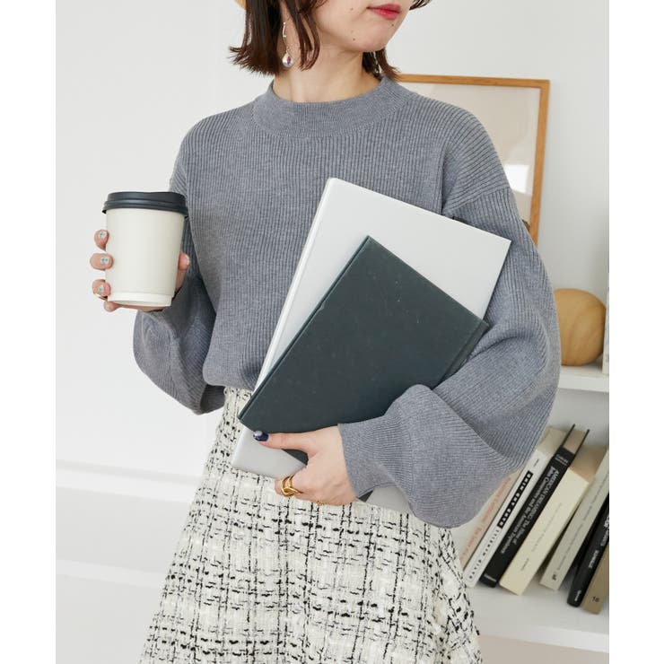 グレー | ボリュームスリーブニット | MAJESTIC LEGON 