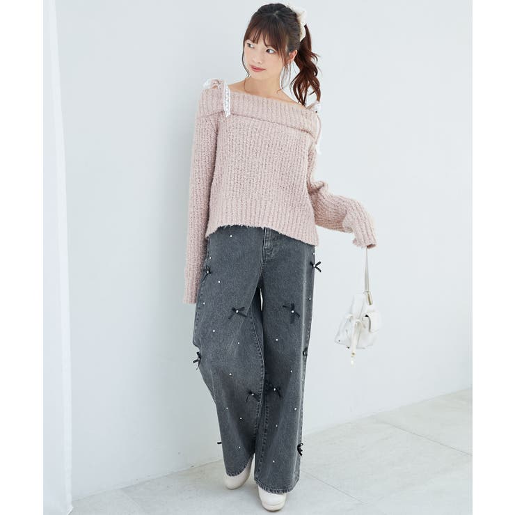 ◎レースリボンオフショルニット | MAJESTIC LEGON  | 詳細画像12 