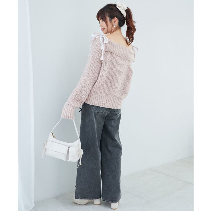 ◎レースリボンオフショルニット | MAJESTIC LEGON  | 詳細画像14 