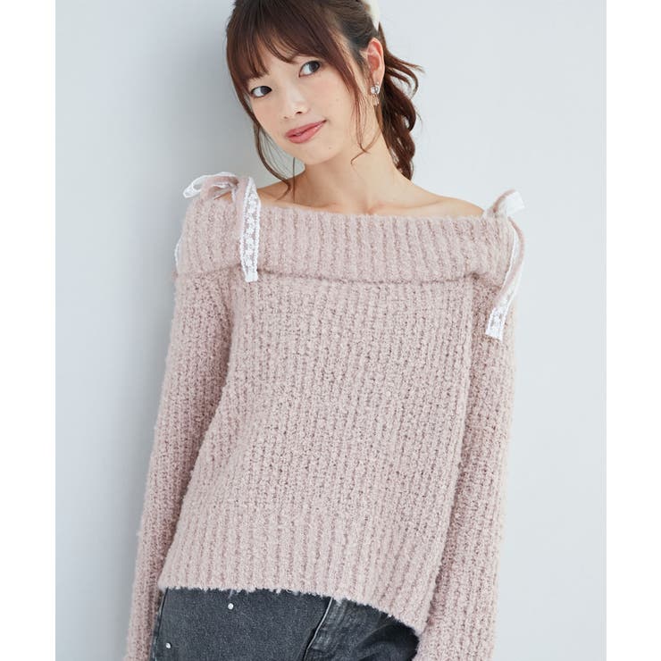 ◎レースリボンオフショルニット | MAJESTIC LEGON  | 詳細画像16 