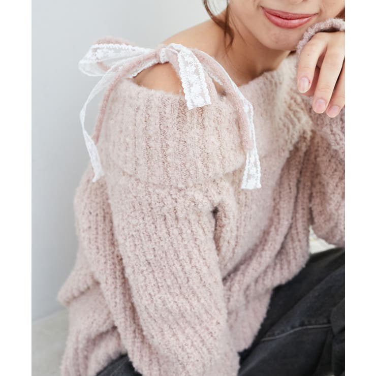 ◎レースリボンオフショルニット | MAJESTIC LEGON  | 詳細画像18 