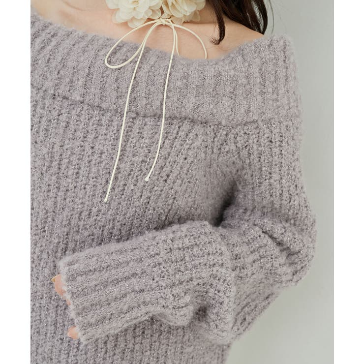 ◎レースリボンオフショルニット | MAJESTIC LEGON  | 詳細画像25 