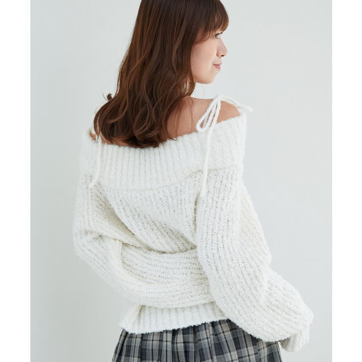 ◎レースリボンオフショルニット | MAJESTIC LEGON  | 詳細画像8 