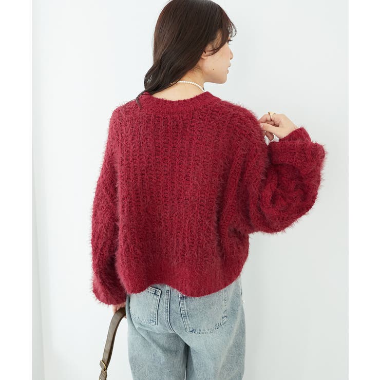 OLD ENGLAND 赤 七分袖ニット 古着 70s Scotland製 Saks Fifth Avenue 豪華 100% カシミア Vネック