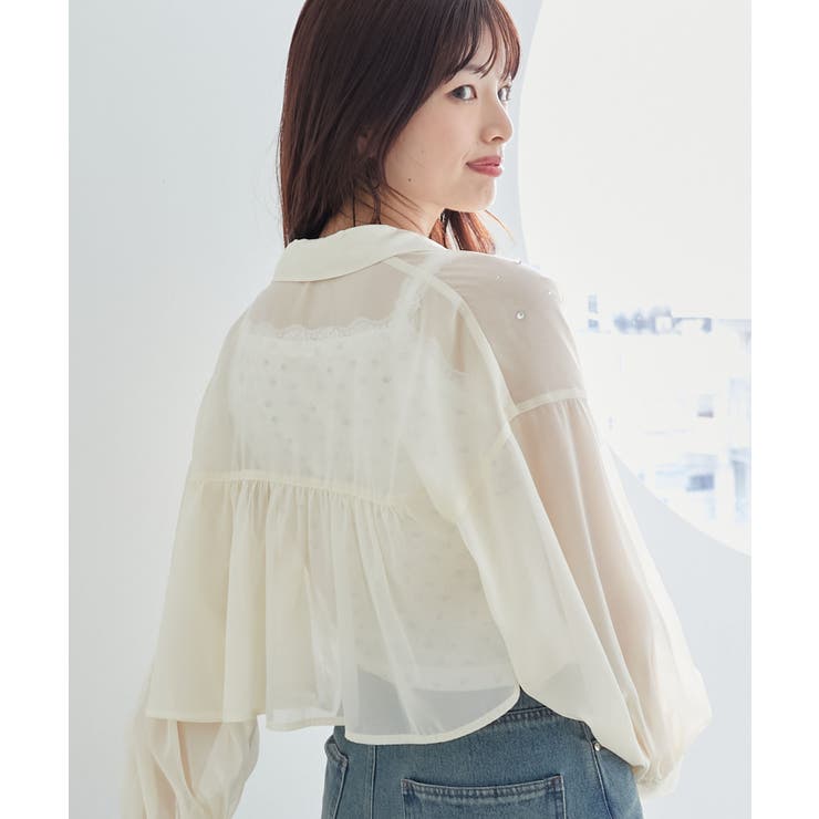 キラキラバックフリルシアーシャツ[品番：CTYW0004137]｜MAJESTIC